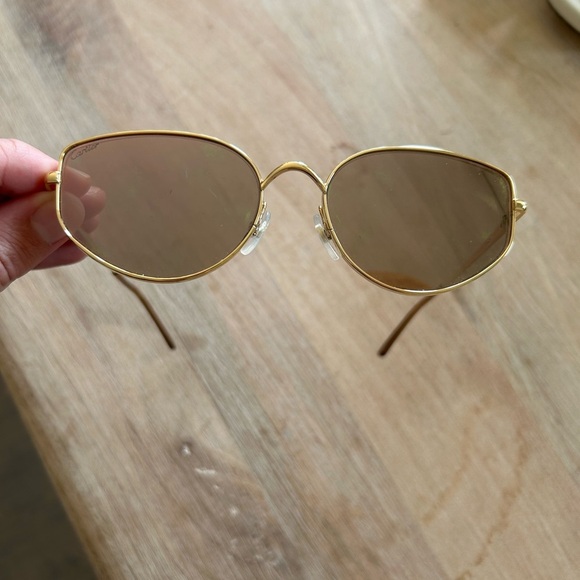 Cartier Panthère Metal Cat-Eye Abstract Sunglasses in Smooth Gold main image 7